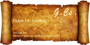 Gyuris Csaba névjegykártya