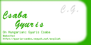 csaba gyuris business card